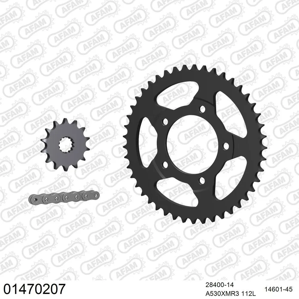 AFAM Kettensatz Stahl 530 XMR3 14x45 - Suzuki GSX 600 F 1992-97 - 01470207