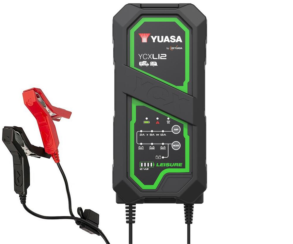 Yuasa YCXL12 Leisure Batterieladegerät 12V 12A für Versorgungsbatterien Blei-Säure + Lithium