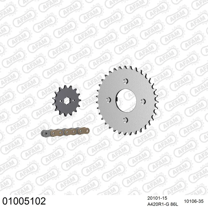 AFAM Kettensatz Stahl 420 R1-G 15x35 - Honda CT 70 1976-01 - 01005102