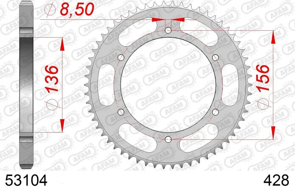 AFAM Kettensatz Stahl 428 MX-G 14x61 - Fantic Caballero 125 Scrambler /Deluxe 2021-22