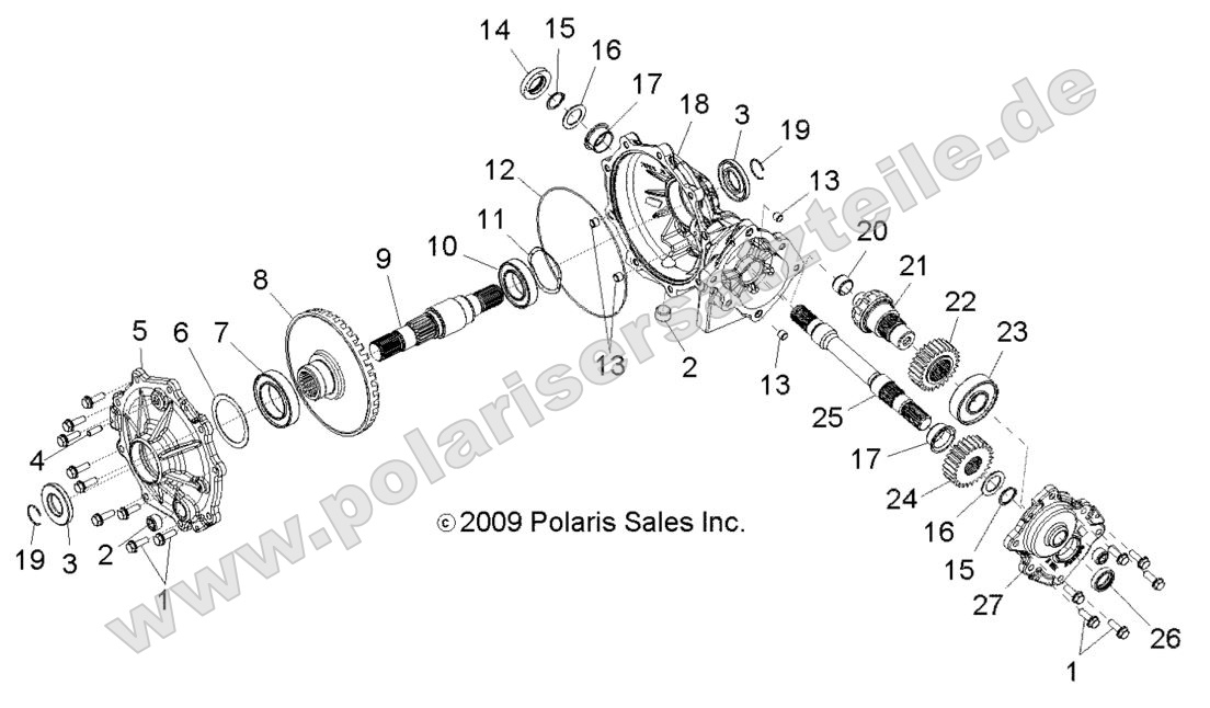 Drive Train, Mid Gearcase Drive Train, Mid Gearcase
