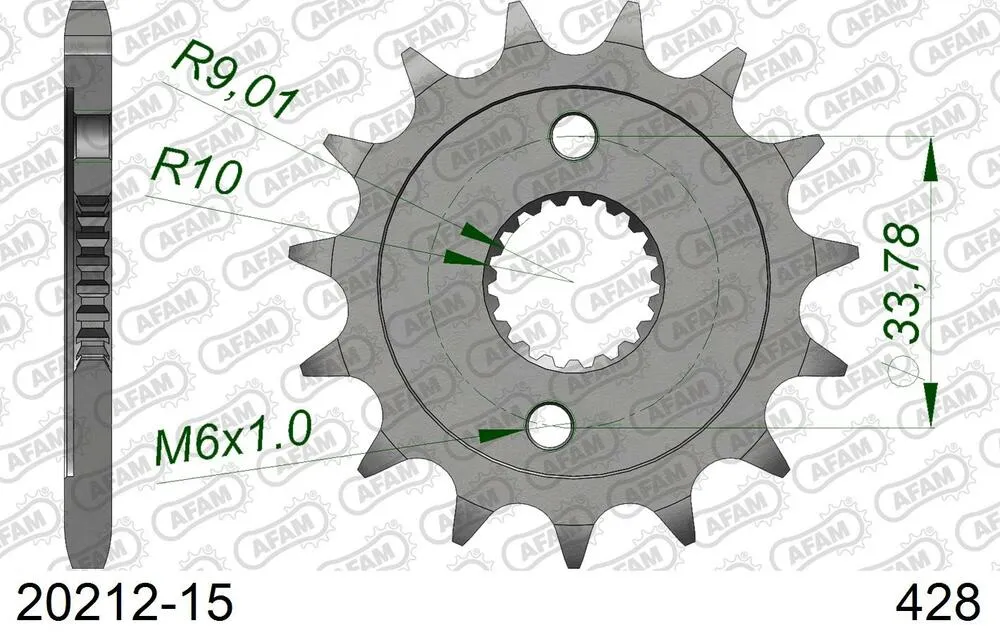20212-15 AFAM Kettensatz Aluminium 428 MX-G 15x50 - Honda CRF 150 R 2007-19 - 01115855