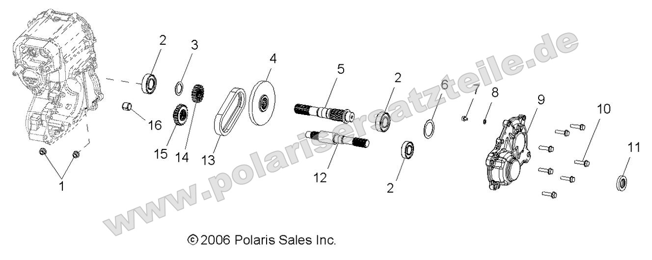 Gearcase, Output Shaft