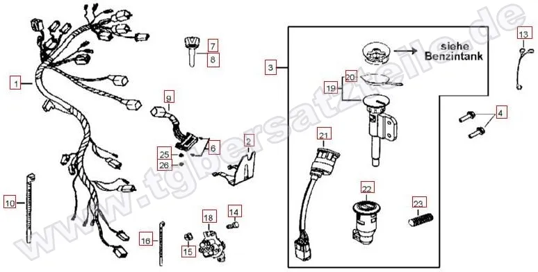Kabelbaum-Schlosssatz bis FIN ...002322 Kabelbaum-Schlosssatz bis FIN ...002322