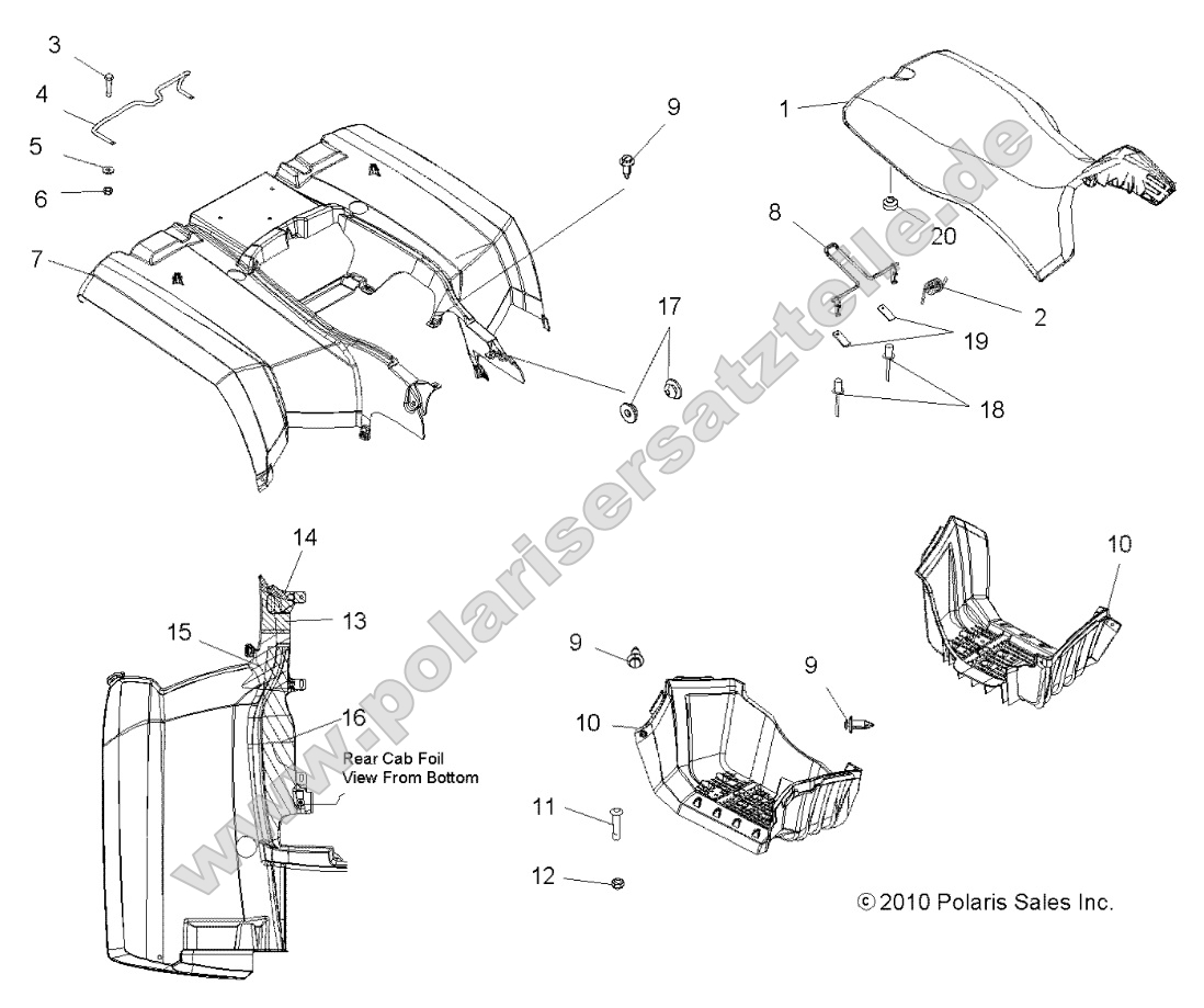 Body, Rear Cab, Seat and Footwells