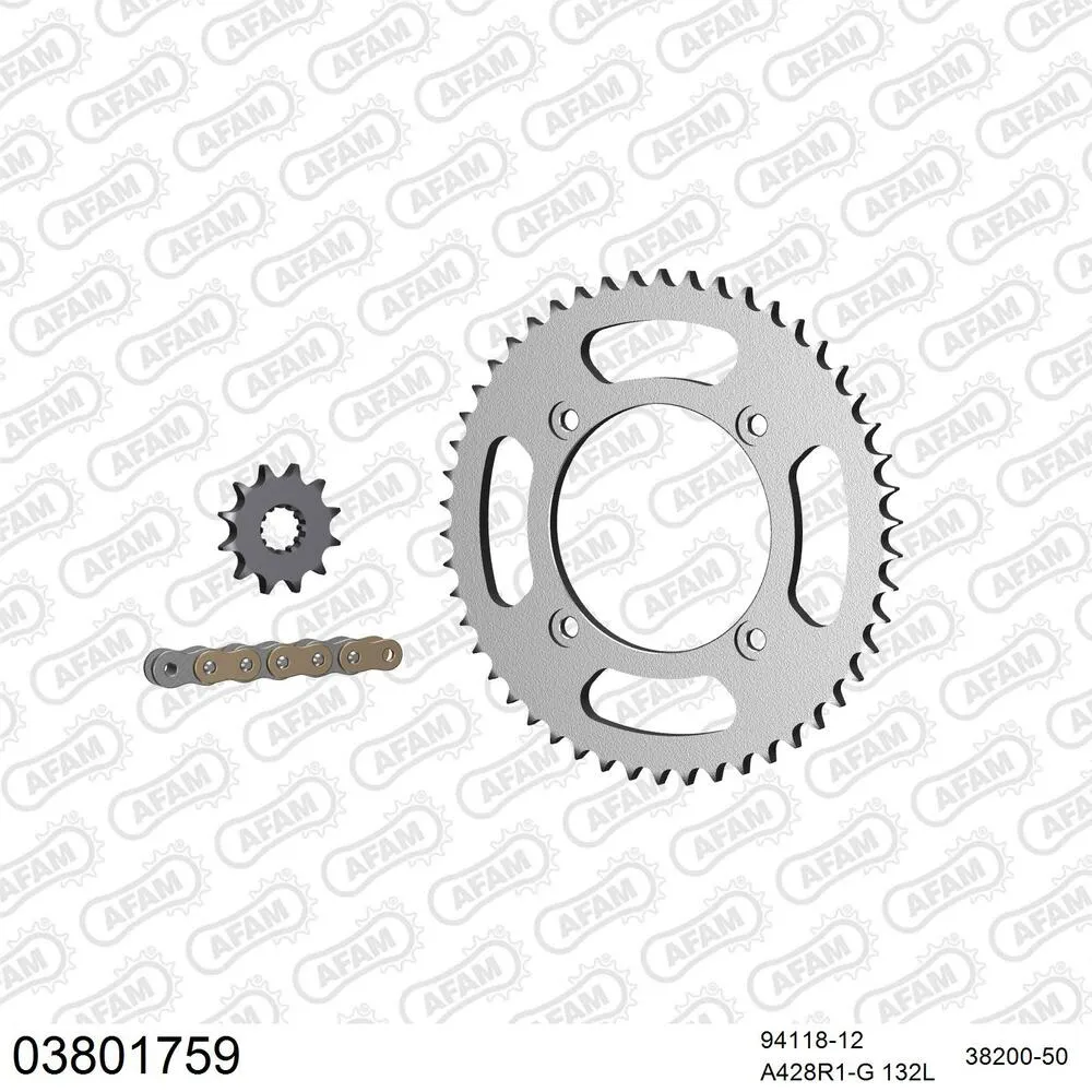 AFAM Kettensatz Stahl 428 R1-G 12x50 - Beta RR 50 Enduro 2012-17 - 03801759