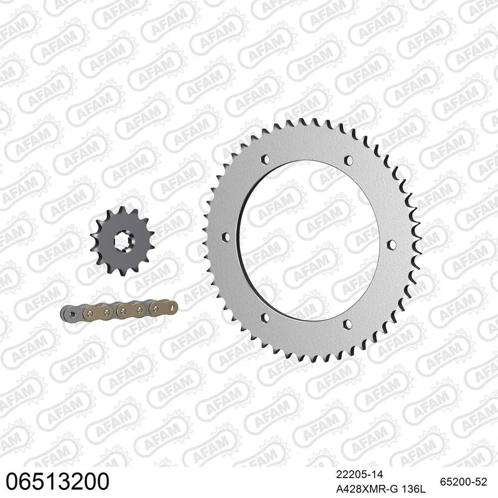 06513200 AFAM Kettensatz Stahl 428 XMR2-G 14x52 - Hyosung GT 125 R 2006-15 - 06513200