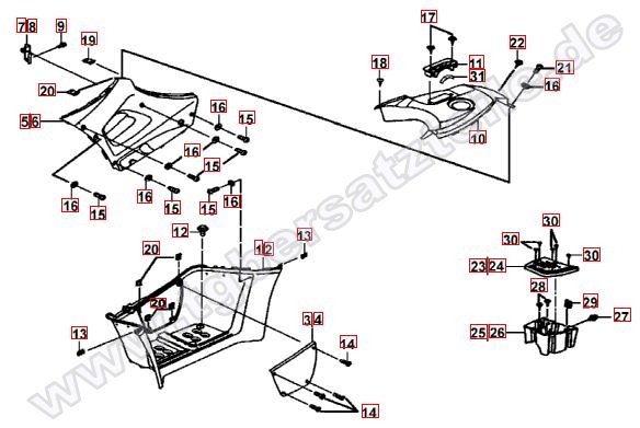 Fussstützen und Tankabdeckung
