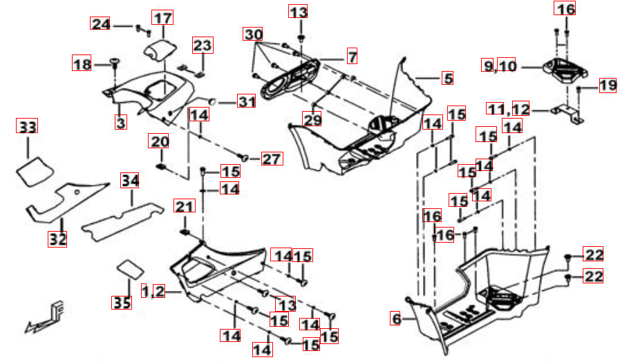 Fußstütze-Tankabdeckung dunkelblau-metallic