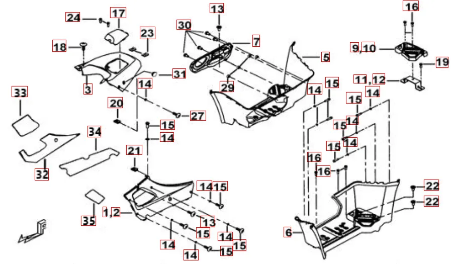 Fußstütze-Tankabdeckung dunkelblau-metallic
