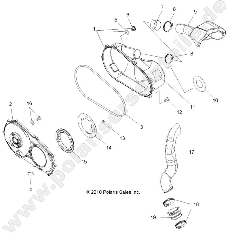 BODY, CLUTCH COVER and DUCTING