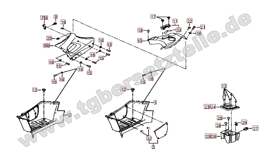 Fußstützen und Tankabdeckung Fußstützen und Tankabdeckung