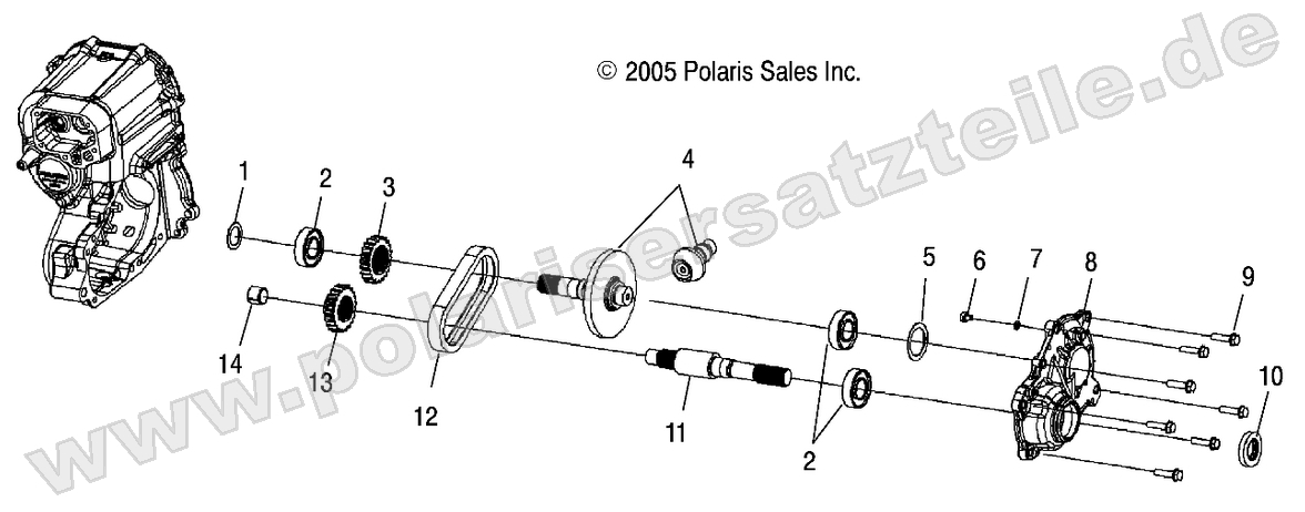 GEARCASE, OUTPUT SHAFT GEARCASE, OUTPUT SHAFT