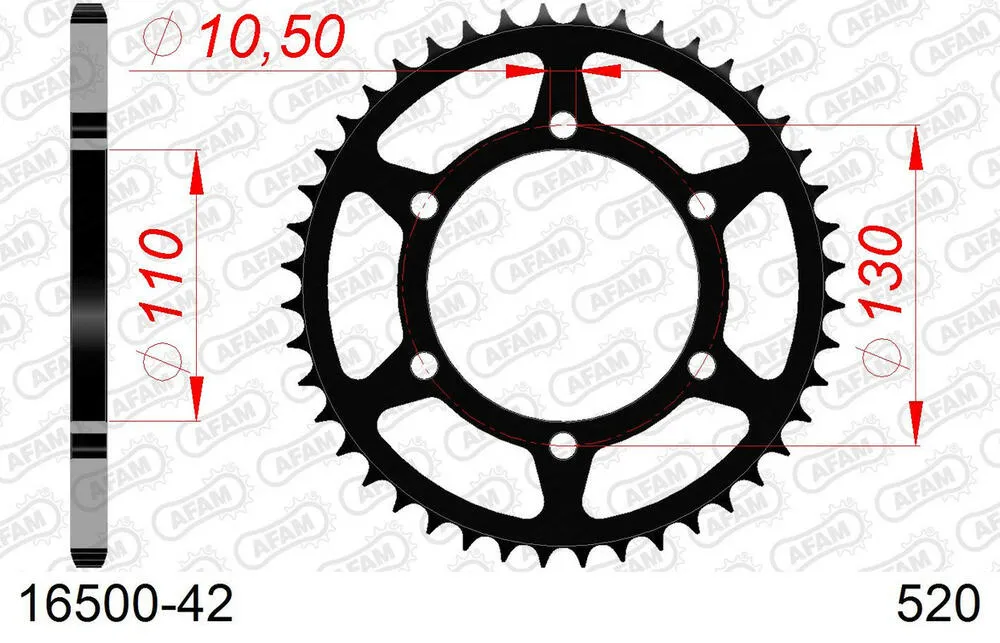 16500-42 AFAM Kettensatz Stahl 520 XRR3-G 14x42 - Kawasaki GPX 250 R 1986-87 - 01626203