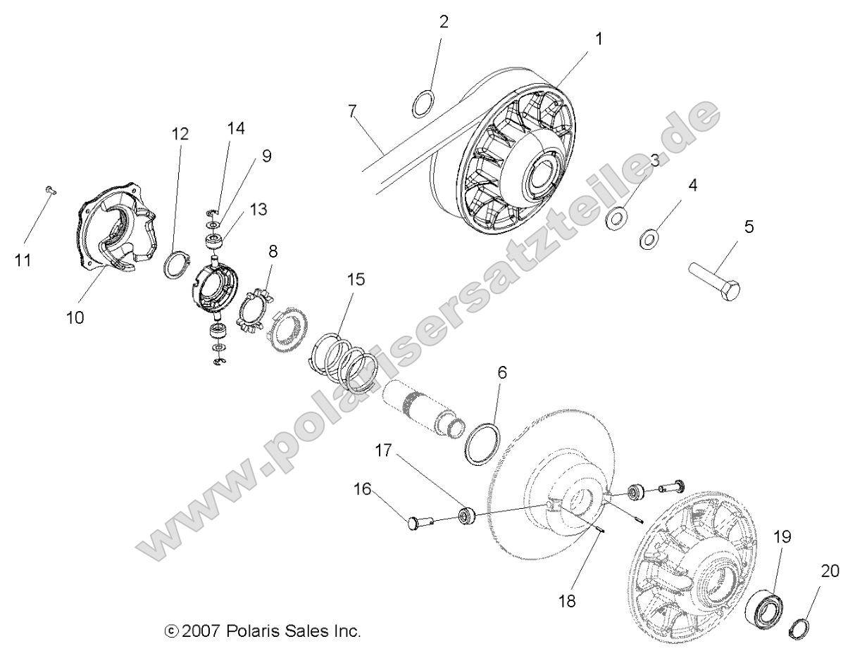 Drive Train, Secondary Clutch Drive Train, Secondary Clutch