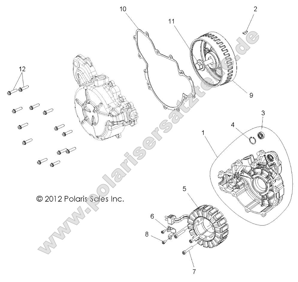 Engine, Stator and Cover Engine, Stator and Cover