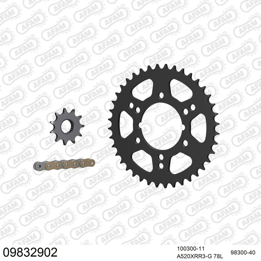 09832902 AFAM Kettensatz Stahl 520 XRR3-G 11x40 - Polaris 330 Trail Boss 2003-10 - 09832902