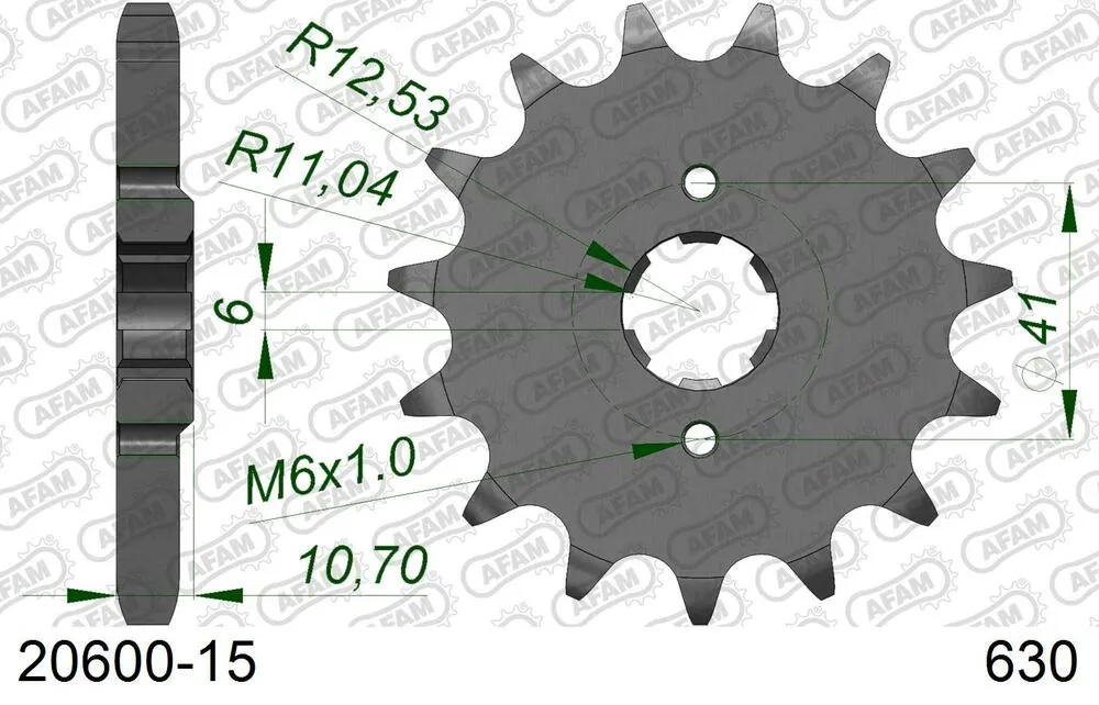 AFAM Kettensatz Stahl 630 MO 15x41 - Honda CB 750 F2 1978-78 - 01077201