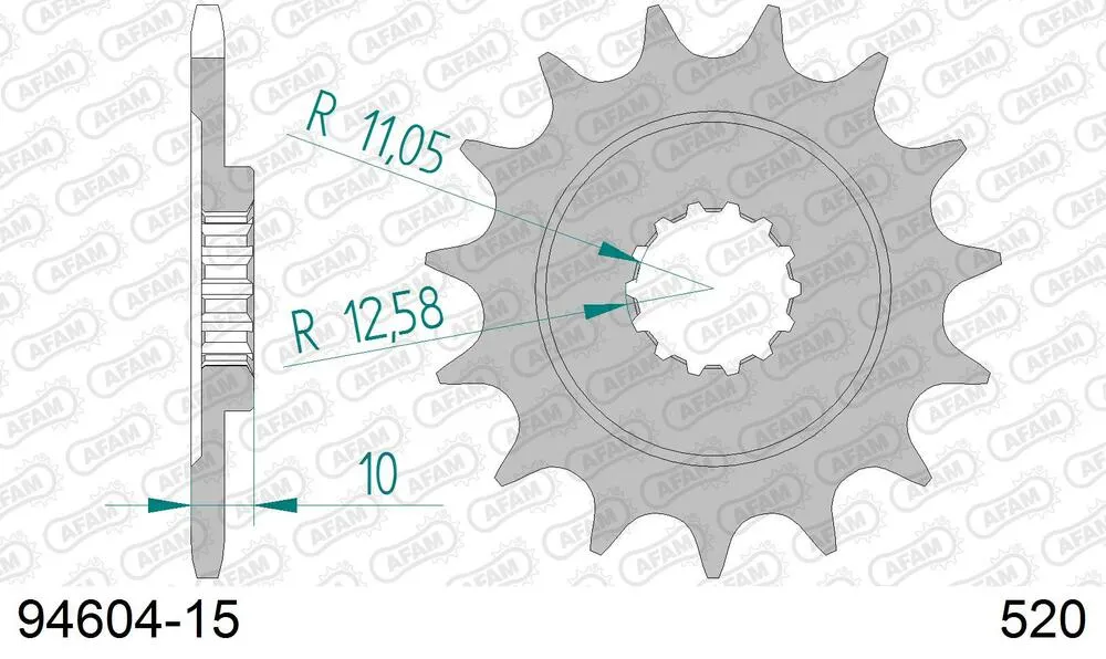 AFAM Kettensatz Stahl 520 XMR3 15x41 - Mv Agusta F4 750 Ago 2002-05 - KIT108941