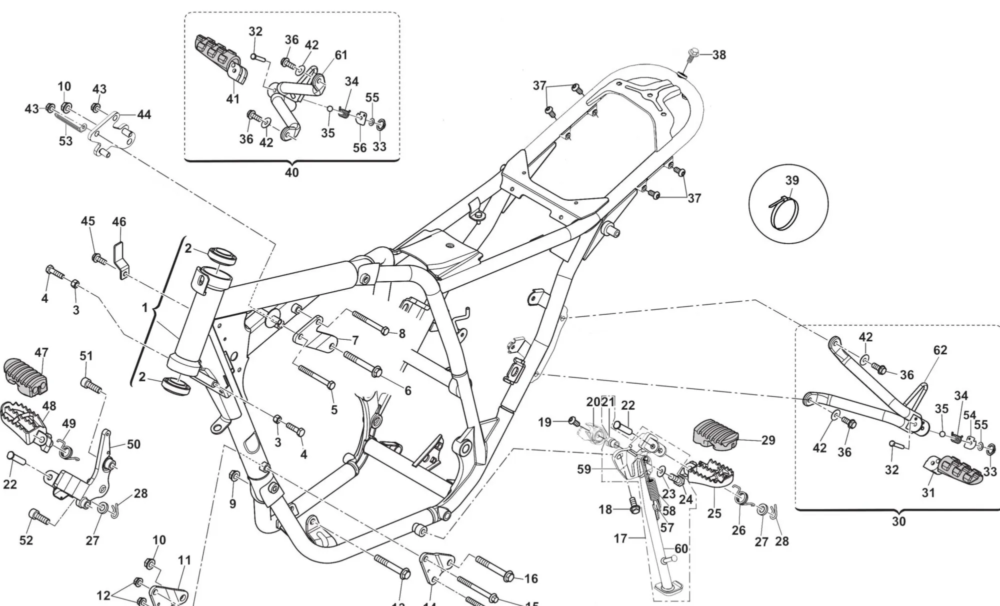 Rahmen / Fußrasten Rahmen / Fußrasten