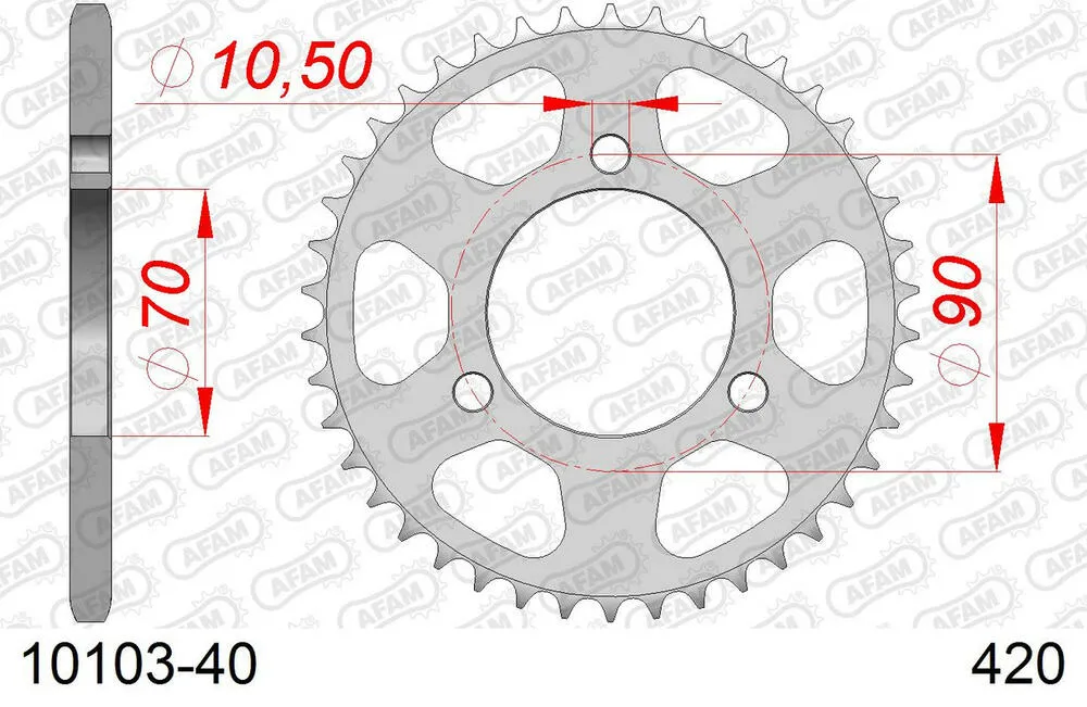 AFAM Kettensatz Stahl 420 R1-G 15x40 - Honda MT 80 1980 - 01007600