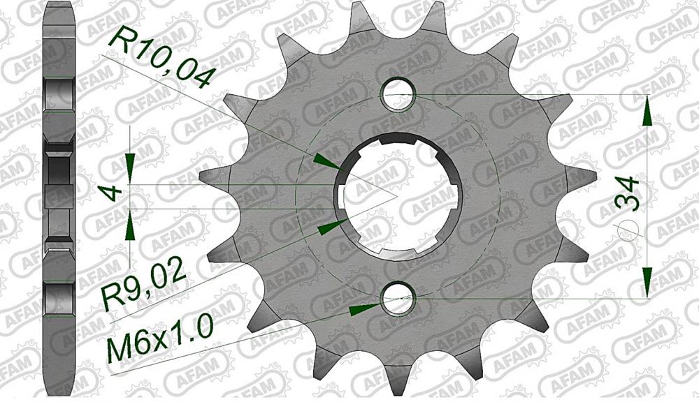 afam_ritzel_vorne_20200 AFAM Kettensatz Stahl 428 R1-G 15x53 - Honda MTX 125 RW 1983-1986