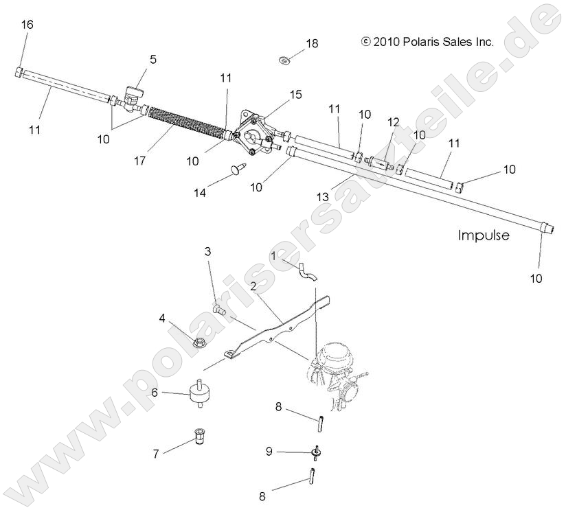 ENGINE, CARBURETOR MOUNTING and FUEL LINES