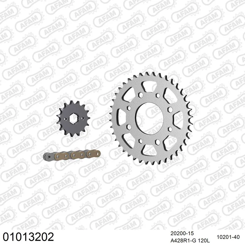 AFAM Kettensatz Stahl 428 R1-G 15x40 - Honda CB 125 TD 1982-88 - 01013202