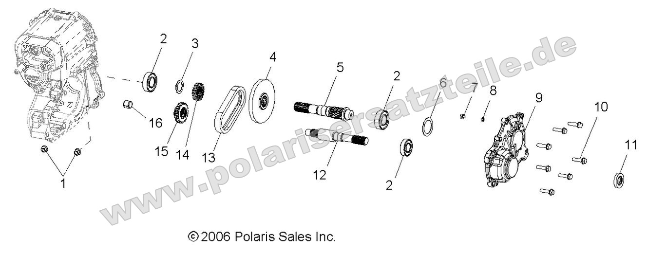 Drive Train, Main Gearcase Output Shaft
