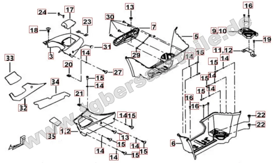 Fußstütze - Tankabdeckung Fußstütze - Tankabdeckung