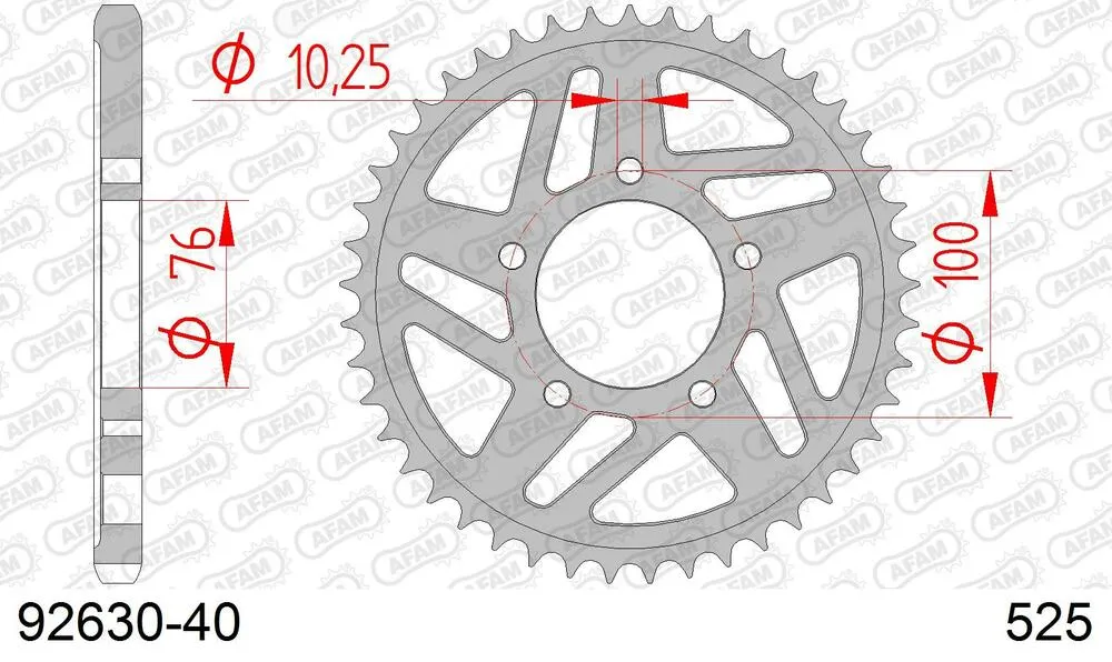 AFAM Kettensatz Stahl 525 XSR2-G 18x40 - Voxan Charade Racing 1000 2005-08 - 08989242