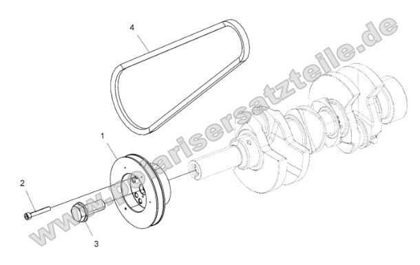 Engine, Drive Pulley and Drive Belt Engine, Drive Pulley and Drive Belt