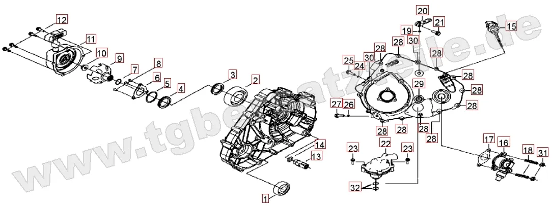 Wasserpumpe - Handstartereingriffsrad - Tachonatrieb Wasserpumpe - Handstartereingriffsrad - Tachonatrieb