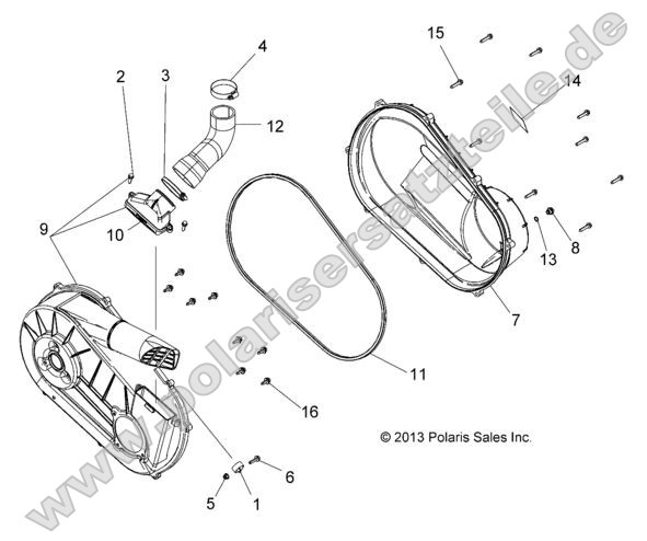 Drive Train, Clutch Cover and Ducting