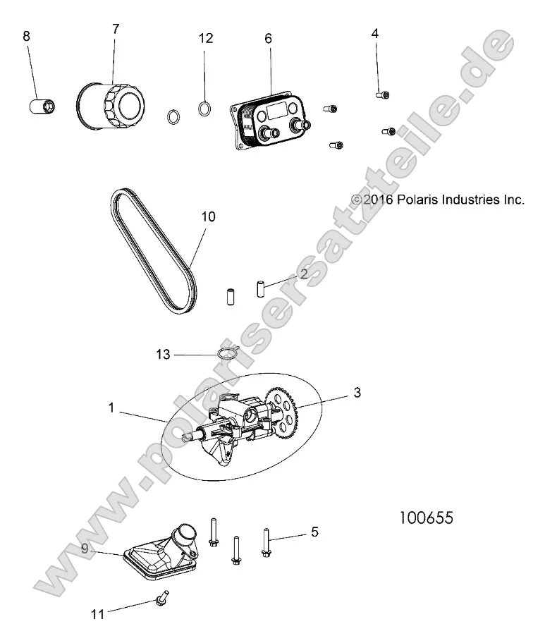 Engine, Oil Pump and Oil Cooler