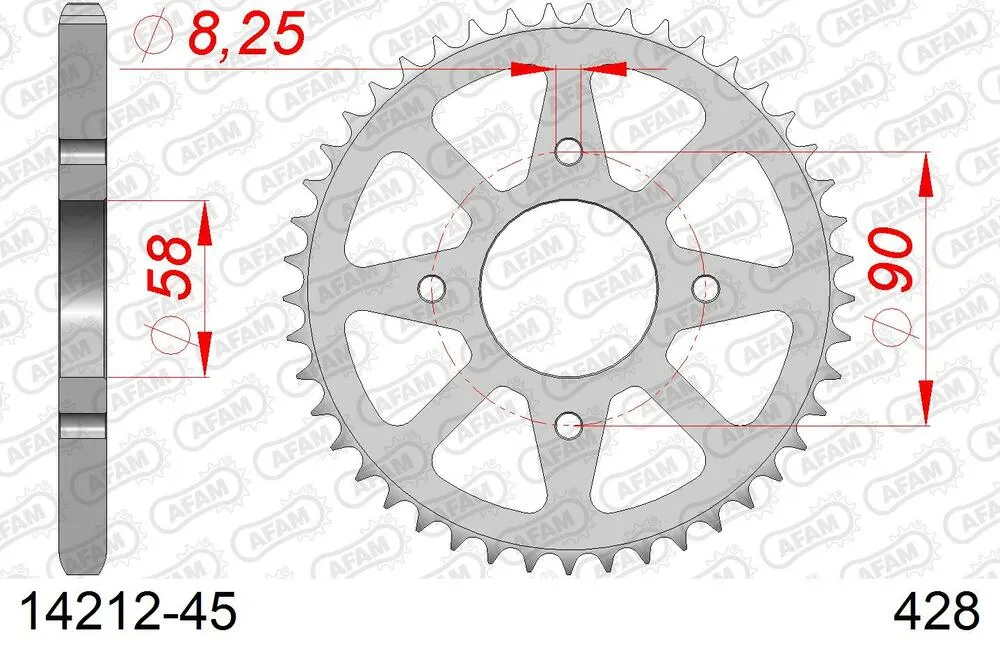 AFAM Kettensatz Stahl 428 XMR2-G 14x45 - Suzuki GSX-S 125 2017-23 - 01413133