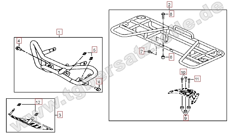 Stoßstange vorne - Gepäckträger hinten