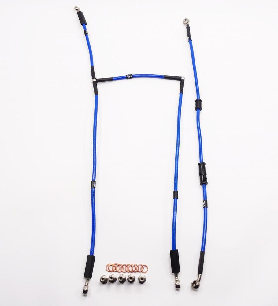 HEL Racing Stahlflex Bremsleitung Set blau - ohne ABS - Yamaha YZF R6 2017-21