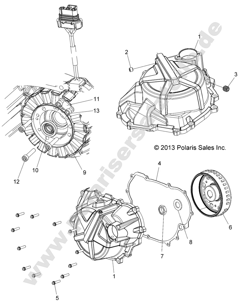 Engine, Stator Cover and Flywheel Engine, Stator Cover and Flywheel