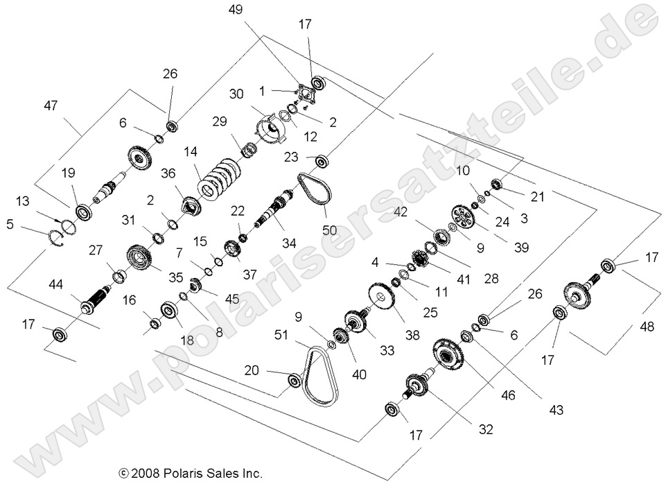 DRIVE TRAIN, MAIN GEARCASE INTERNALS DRIVE TRAIN, MAIN GEARCASE INTERNALS