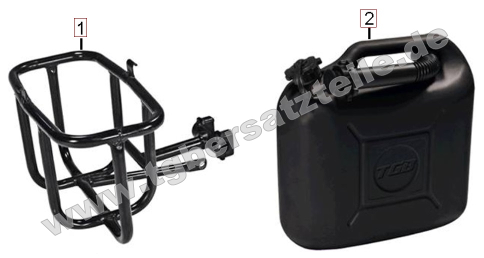 Benzinkanister und Halter