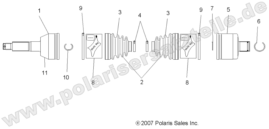 DRIVE TRAIN, REAR DRIVE SHAFT (BUILT 7/01/07 and BEFORE)