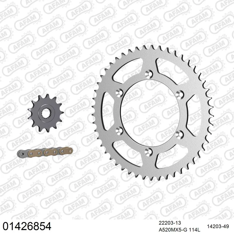 AFAM Kettensatz Stahl 520 MX6-GG 13x49 - Suzuki RM-Z 250 2010-12 - 01426854