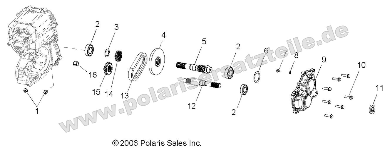 Drive Train, Main Gearcase Output Shaft
