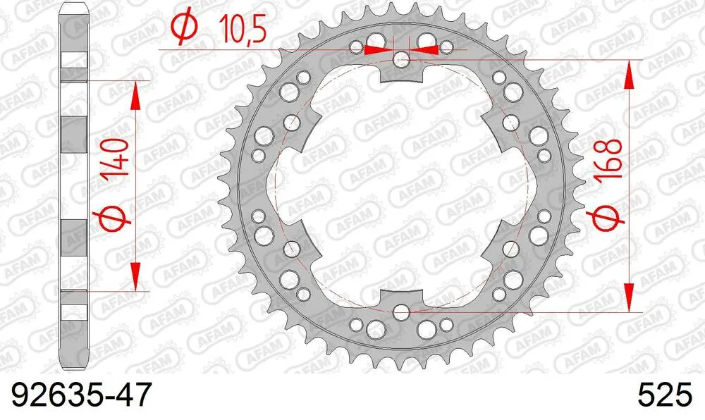 92635-47 AFAM Kettensatz Stahl 525 XMR3 19x47 - BMW F 800 R 2015-20 - KIT105971