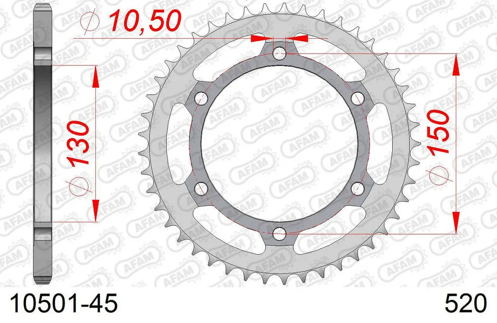 10501-45 AFAM Kettensatz Stahl 520 XMR3 15x45 - Honda NX 500 1988 - 01059504