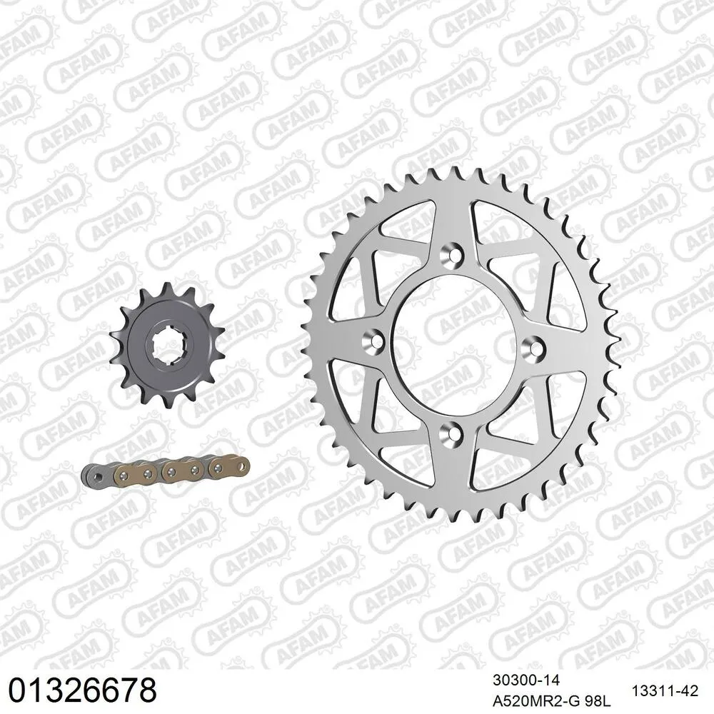 AFAM Kettensatz Aluminium 520 MR2-G 14x42 - Yamaha TY 250 R 1988-94 - 01326678