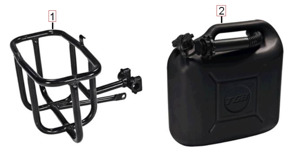 Benzinkanister und Halter