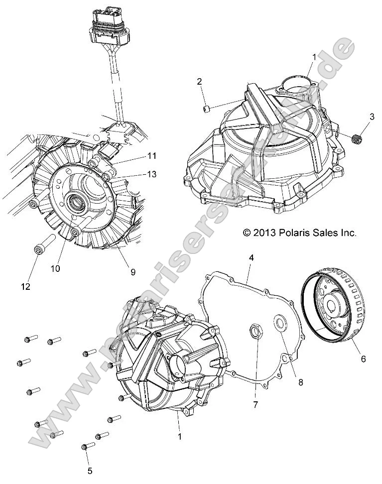 Engine, Stator Cover and Flywheel