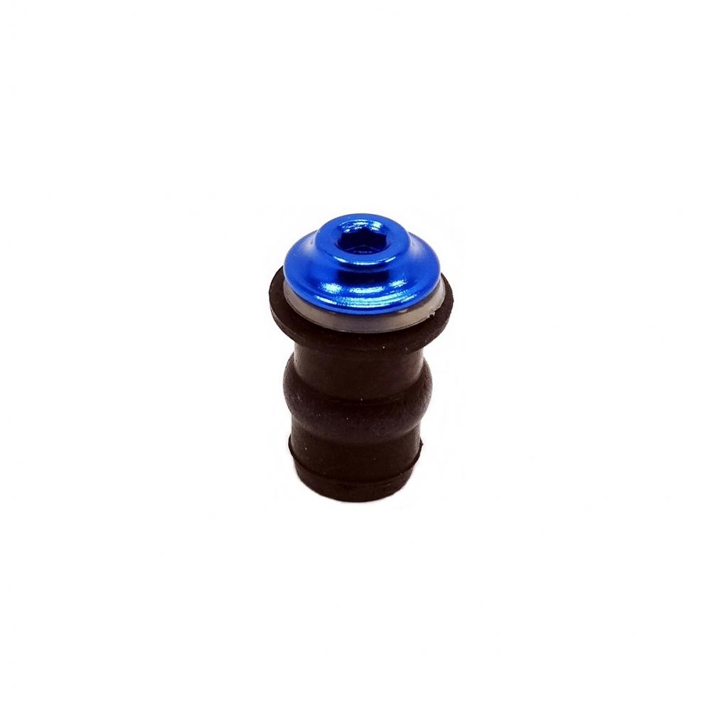 Verkleidungsschraube_mit_Gummimutter_blau Racing Verkleidungsschraube Aluminium M5x15 blau + Gummimutter